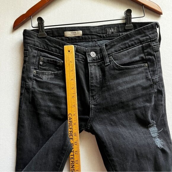 AG Adriano Goldschmied Black Beau Slouchy Distressed Skinny Women's Jeans Sz 26R - Picture 12 of 14